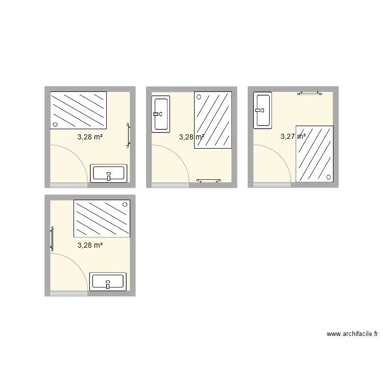 salle de bain maman . Plan de 4 pièces et 13 m2