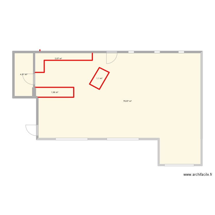 abc. Plan de 5 pièces et 89 m2