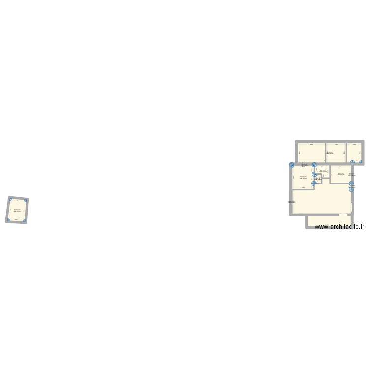 Cabrieres. Plan de 10 pièces et 74 m2