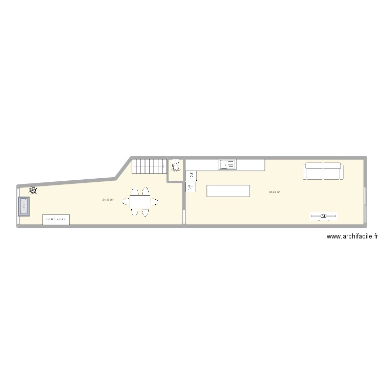 Maison st seb. Plan de 3 pièces et 62 m2