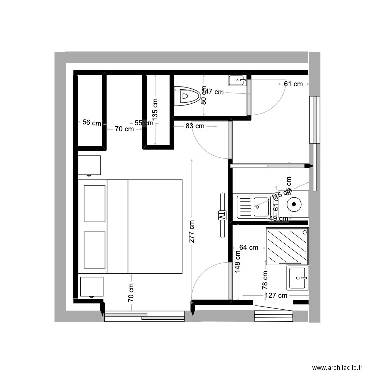 maison alain nouveau. Plan de 1 pièce et 3 m2