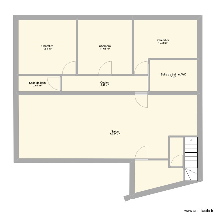 projet. Plan de 7 pièces et 100 m2