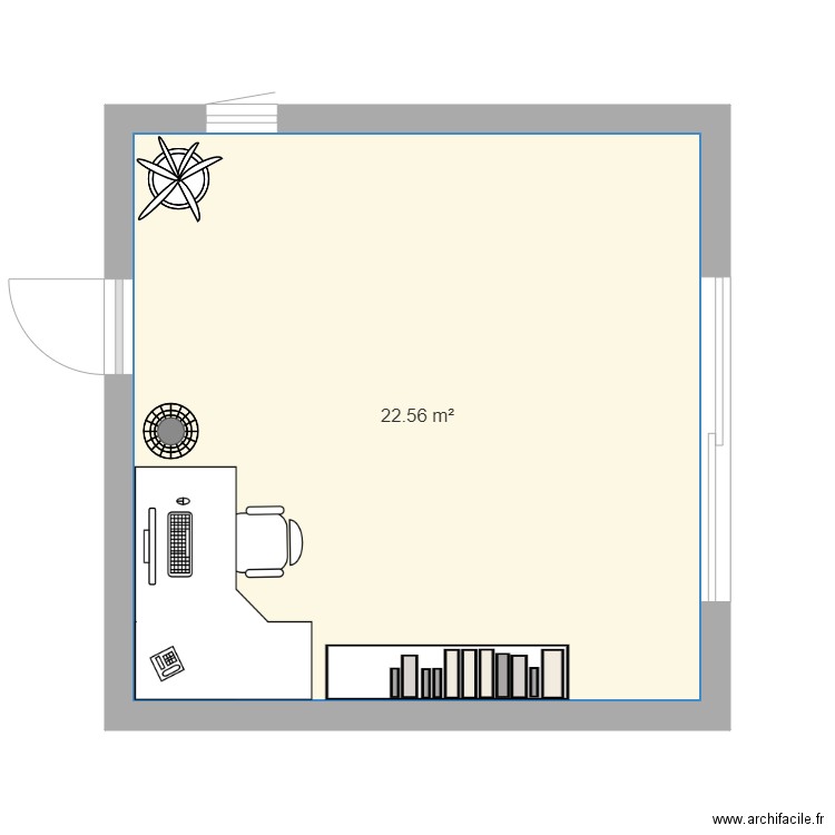 test 1. Plan de 1 pièce et 23 m2