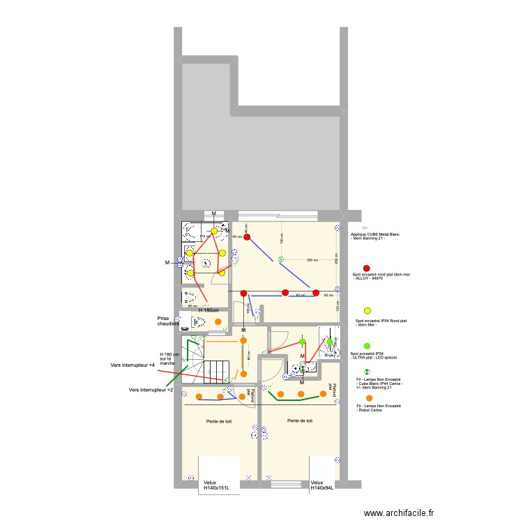 Banning 83 3e étage Elec - Modèles Luminaires. Plan de 8 pièces et 73 m2