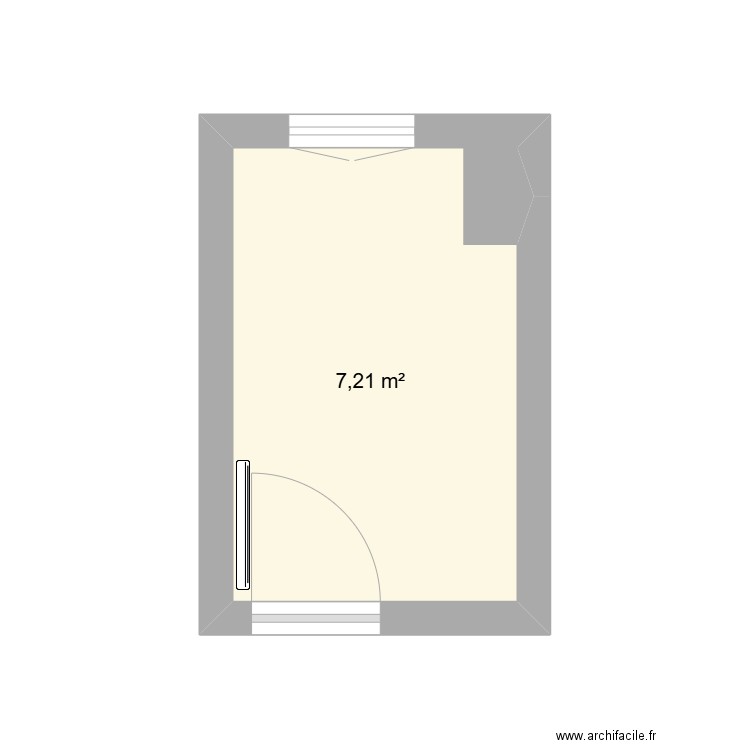 salle de bain. Plan de 1 pièce et 7 m2