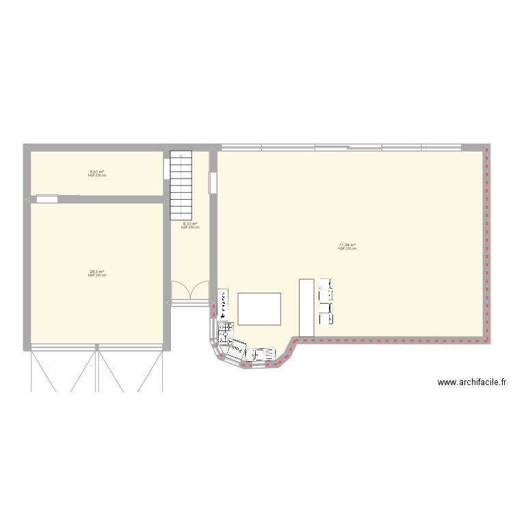 debut maison. Plan de 5 pièces et 117 m2