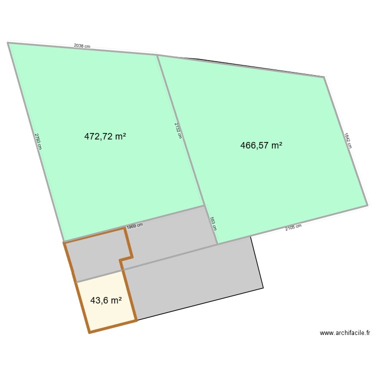 AC83. Plan de 3 pièces et 983 m2