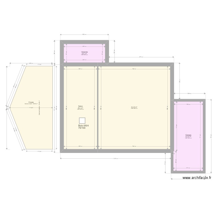 ML24012580  DANJOU. Plan de 4 pièces et 125 m2