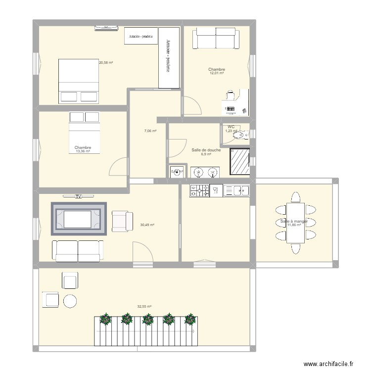 MAISON KIWIS 1. Plan de 10 pièces et 137 m2