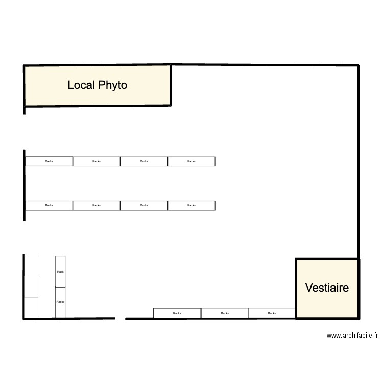 Plan STA. Plan de 2 pièces et 17 m2