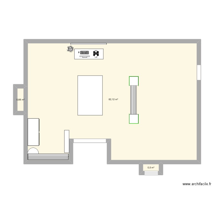 tolede. Plan de 3 pièces et 83 m2