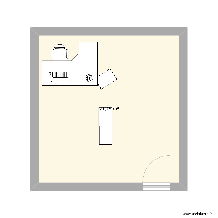 Test 1. Plan de 1 pièce et 21 m2