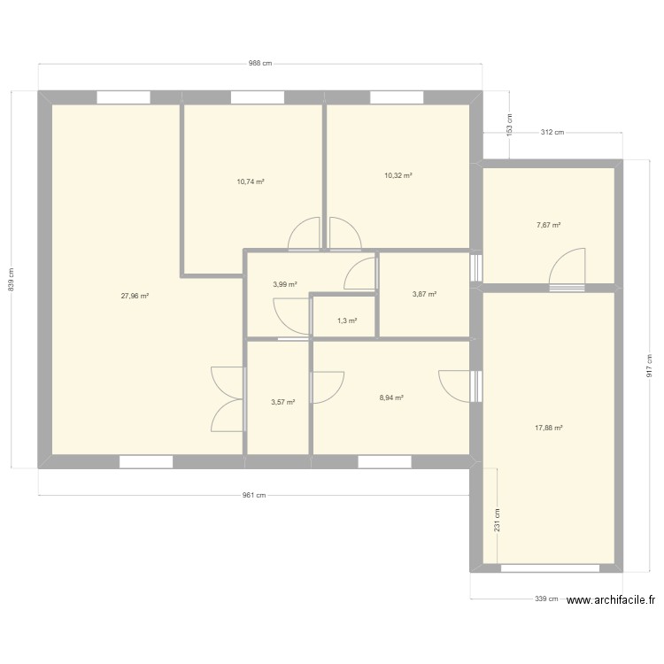 Maison_V2. Plan de 10 pièces et 96 m2