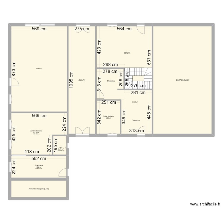 LANNELONGUE RDC. Plan de 10 pièces et 252 m2