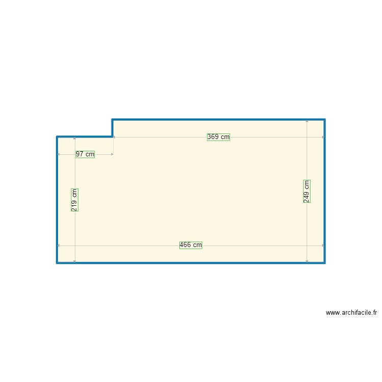 Aosis cloison. Plan de 1 pièce et 11 m2