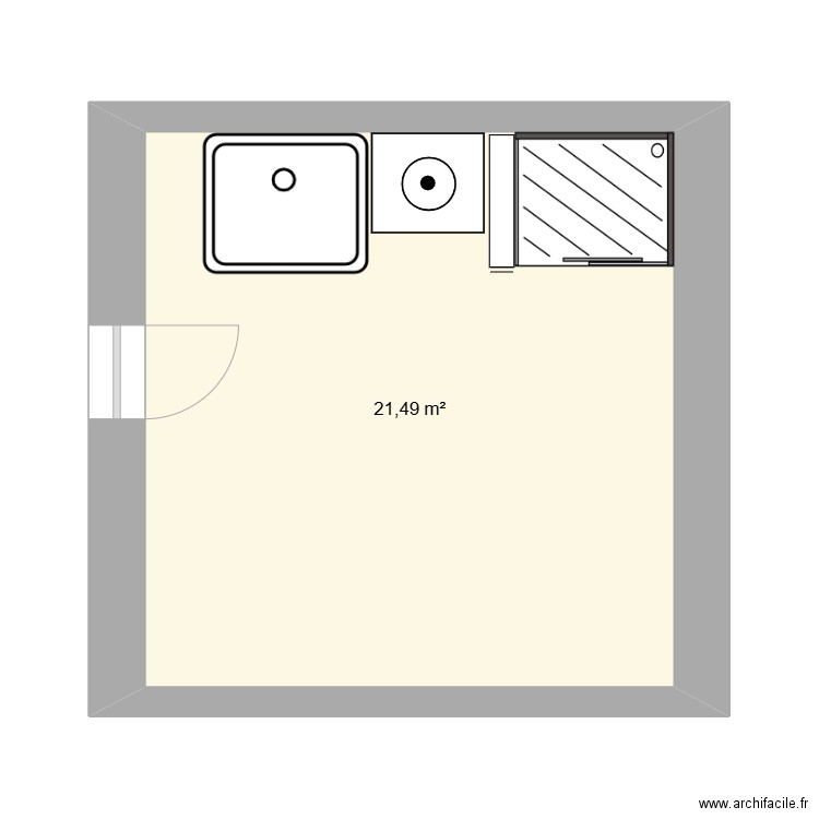 plan salle de bain deuxieme étage . Plan de 1 pièce et 21 m2