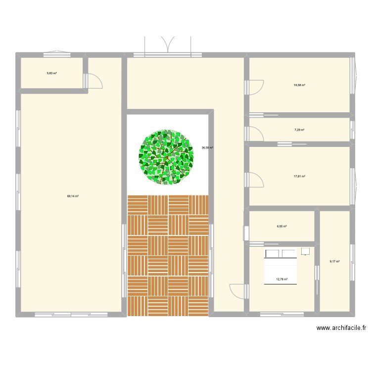 Maison. Plan de 9 pièces et 181 m2