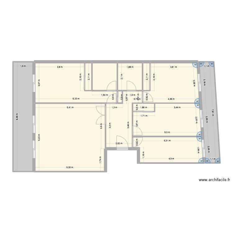 PASEO PAMPLONA_ACOTADO. Plan de 14 pièces et 117 m2