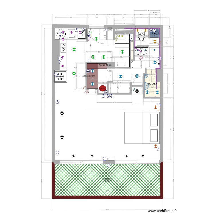 Pra loup 4. Plan de 3 pièces et 12 m2