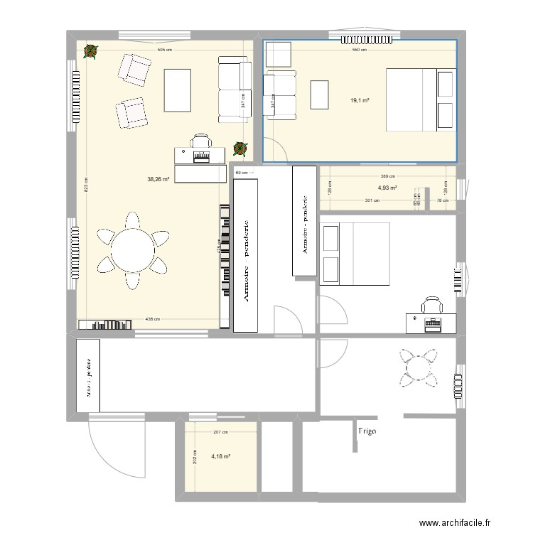 Fleur des Lices. Plan de 4 pièces et 66 m2