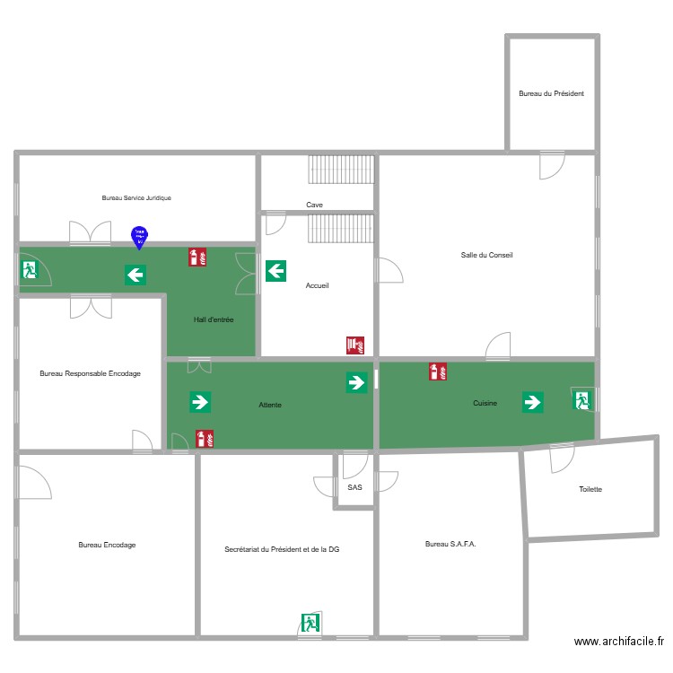 Triperie RDC. Plan de 14 pièces et 1017 m2