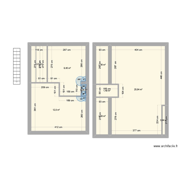 maisonDesPres. Plan de 9 pièces et 59 m2