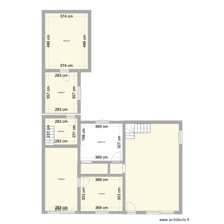 Ty Ponche RdC. Plan de 6 pièces et 74 m2