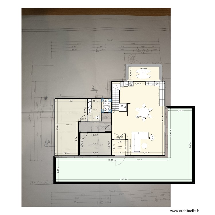 plan étage maison. Plan de 8 pièces et 173 m2