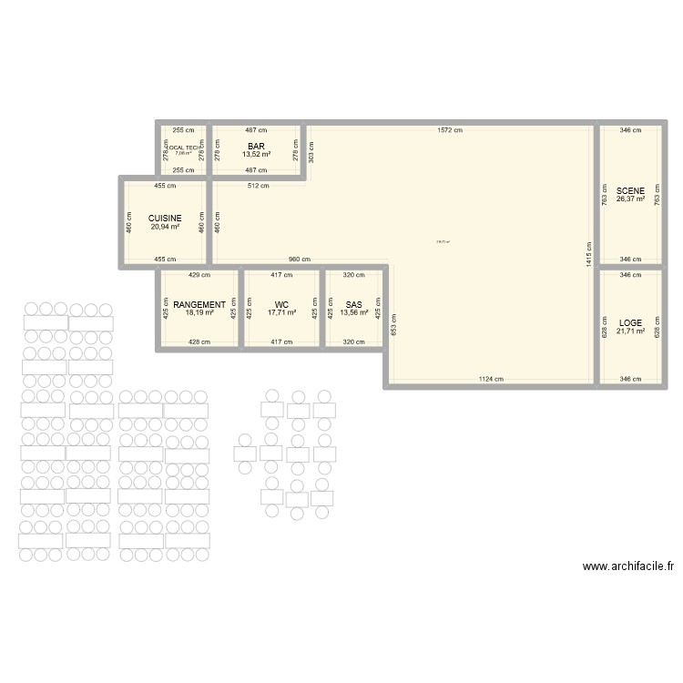 COUVAINS. Plan de 9 pièces et 356 m2