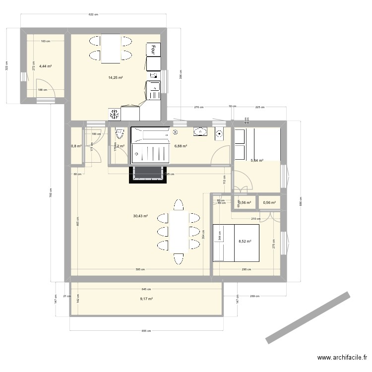 Ascou nouveau projet. Plan de 11 pièces et 82 m2