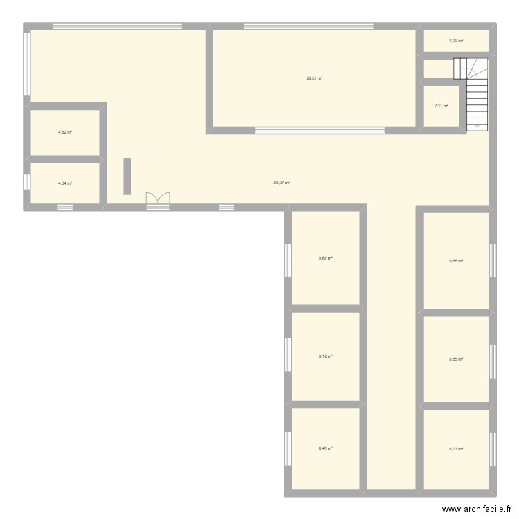 PLAN HOTEL. Plan de 12 pièces et 186 m2