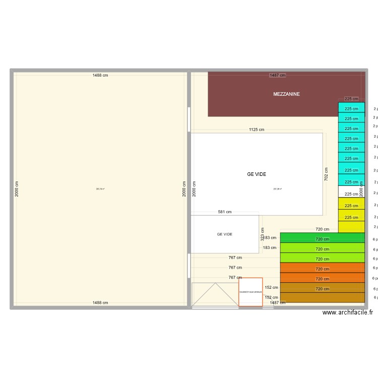 fleure. Plan de 2 pièces et 595 m2