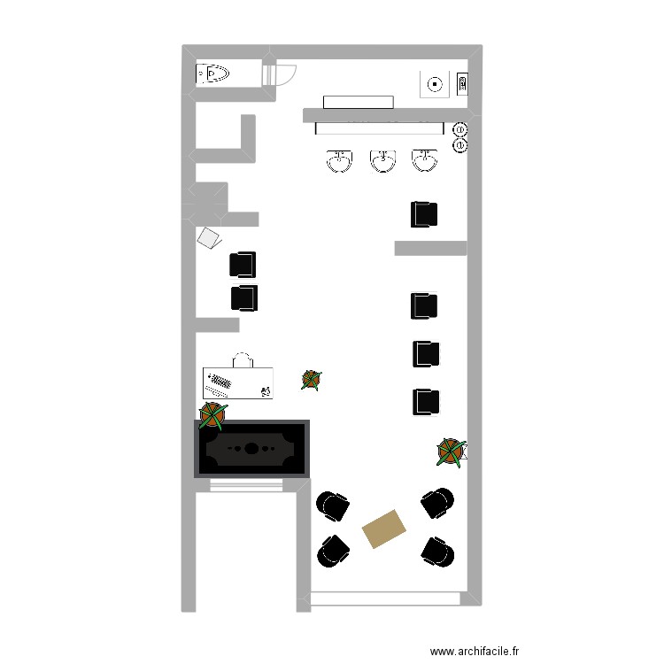 Salon. Plan de 2 pièces et 1 m2