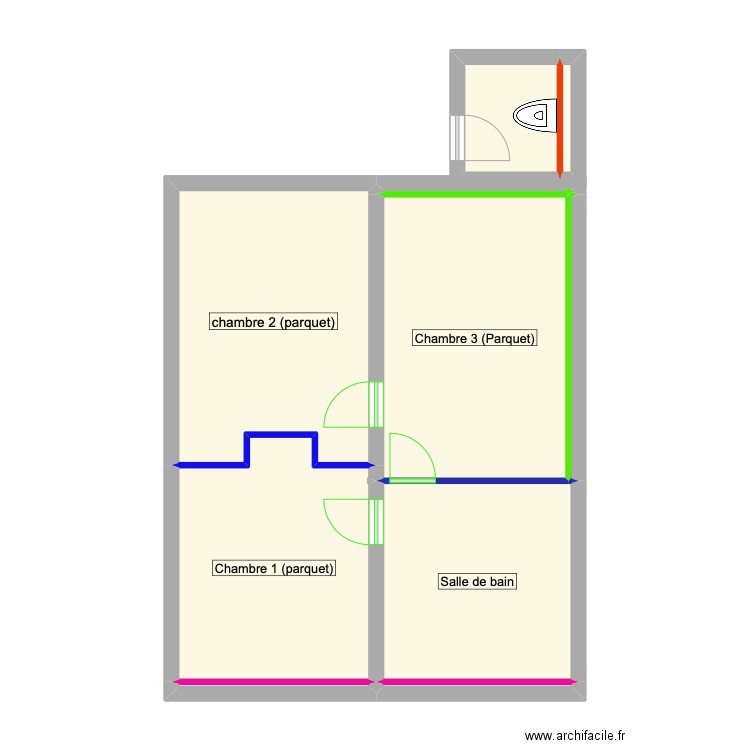 Olivier . Plan de 11 pièces et 60 m2