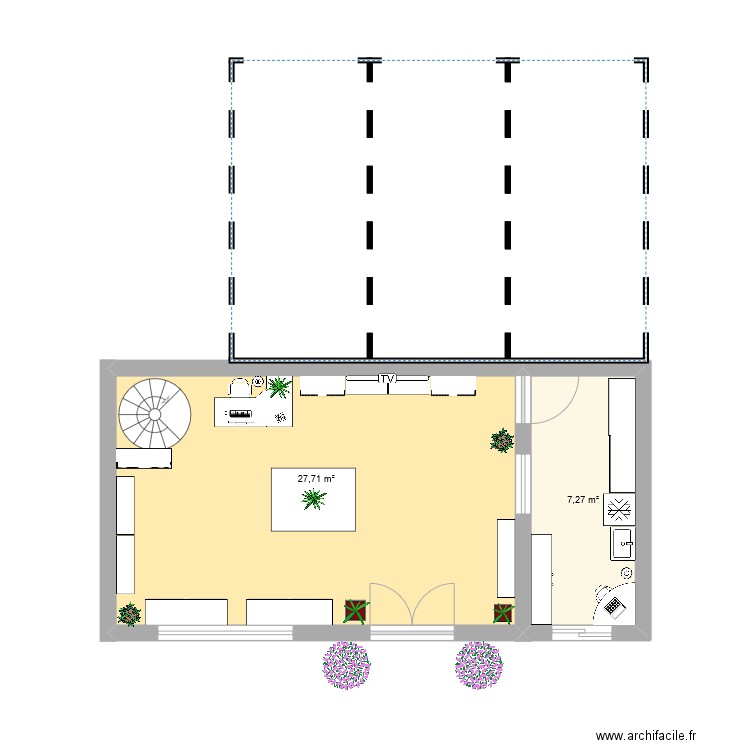 mission 4. Plan de 2 pièces et 35 m2