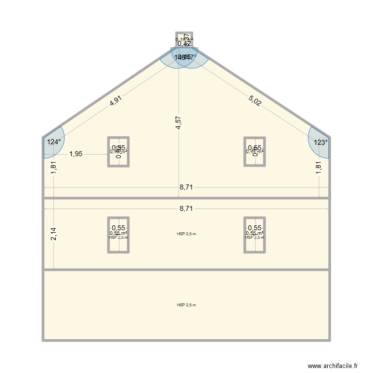 CHINCHOLLE FACADE. Plan de 8 pièces et 68 m2