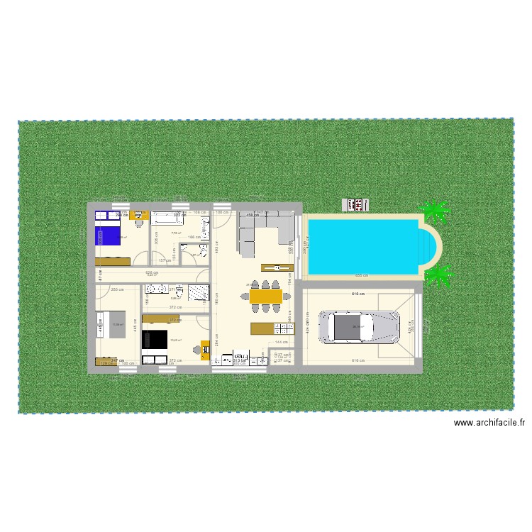 Maison 90 m². Plan de 10 pièces et 117 m2