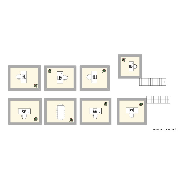 plan 1er etage. Plan de 8 pièces et 54 m2