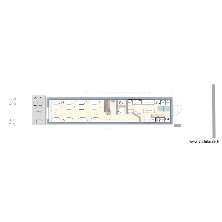 Restau Demi - Bar - v10. Plan de 1 pièce et 42 m2