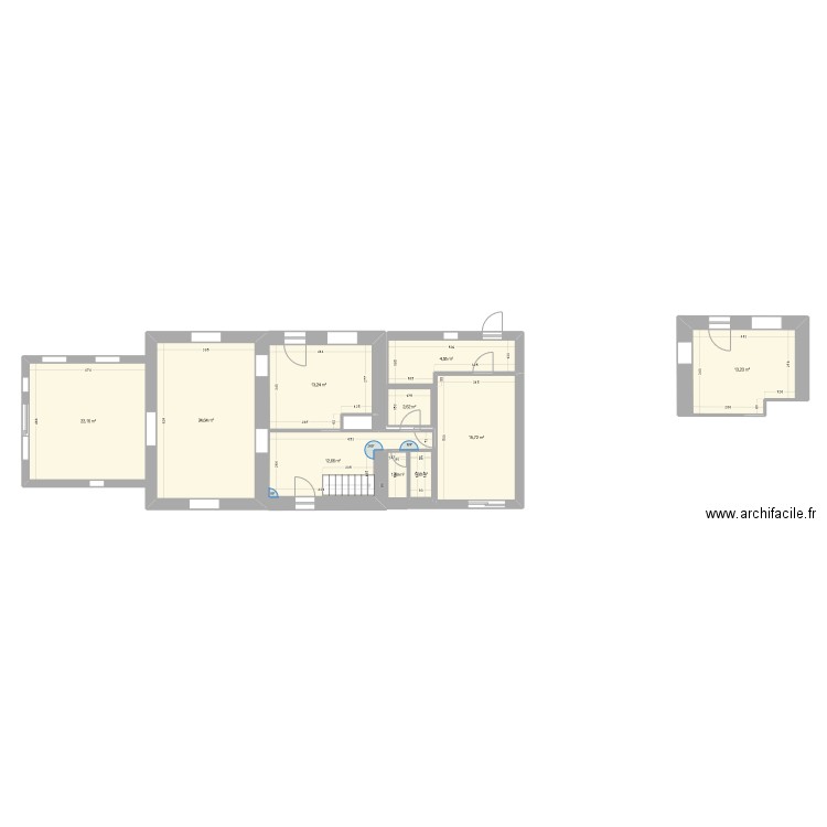 V2 - Maison. Plan de 10 pièces et 115 m2