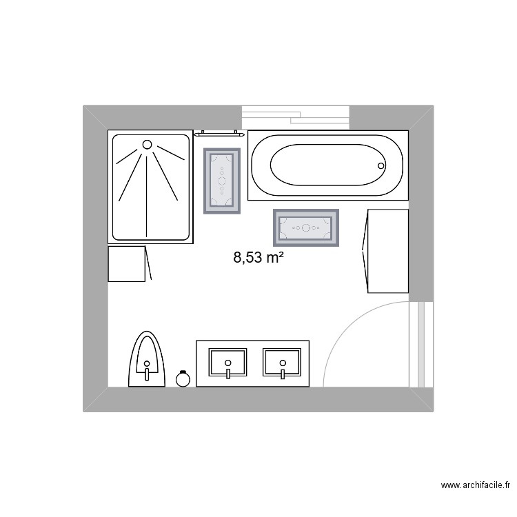 projet nouvelle salle de bain ter. Plan de 1 pièce et 9 m2