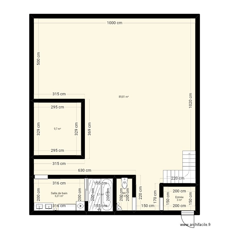 Maison. Plan de 6 pièces et 114 m2