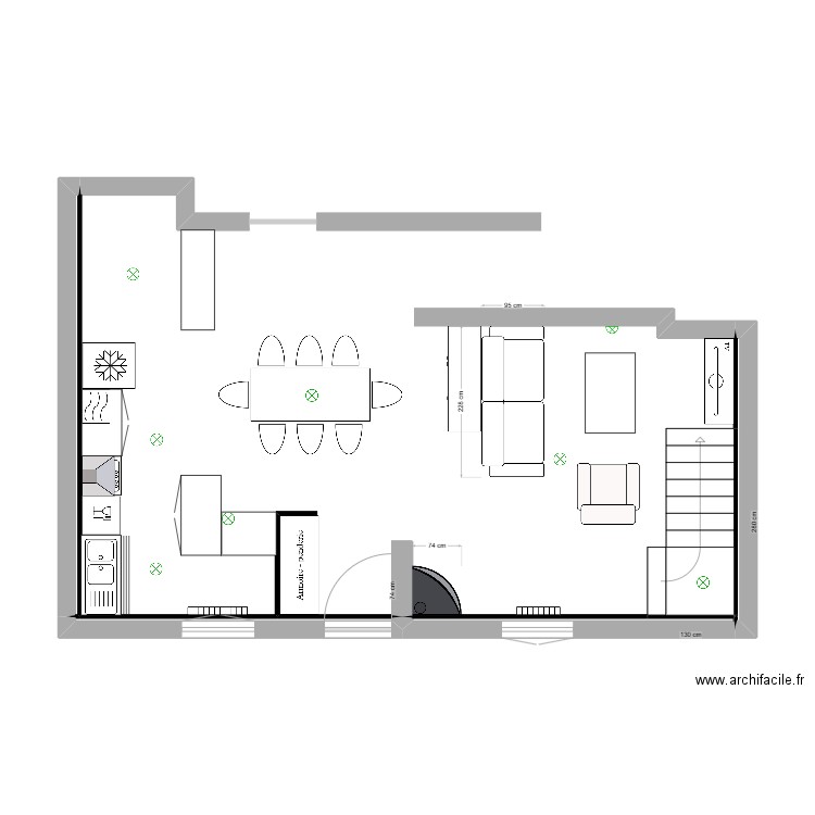 maisons rdc. Plan de 4 pièces et 1 m2