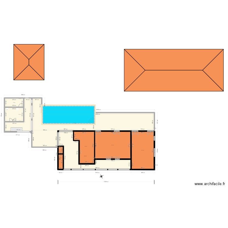 New 1101 droite beton. Plan de 8 pièces et 348 m2