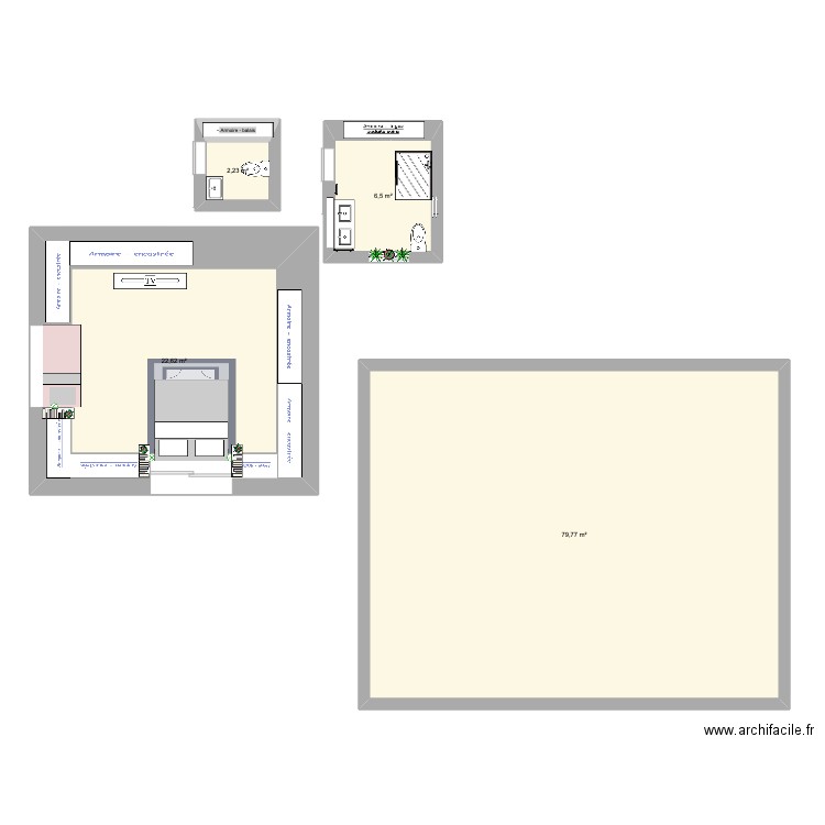 pieces-posibles. Plan de 4 pièces et 111 m2