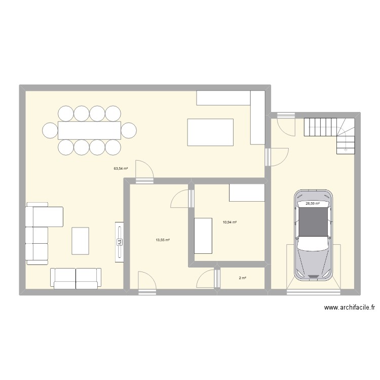 Maison MS. Plan de 5 pièces et 119 m2