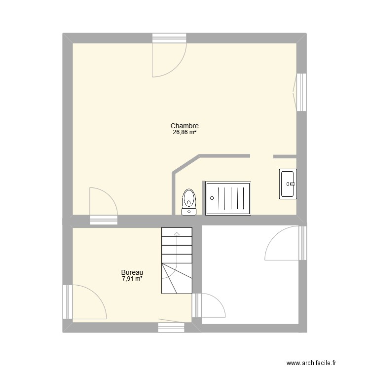 maison2. Plan de 2 pièces et 35 m2