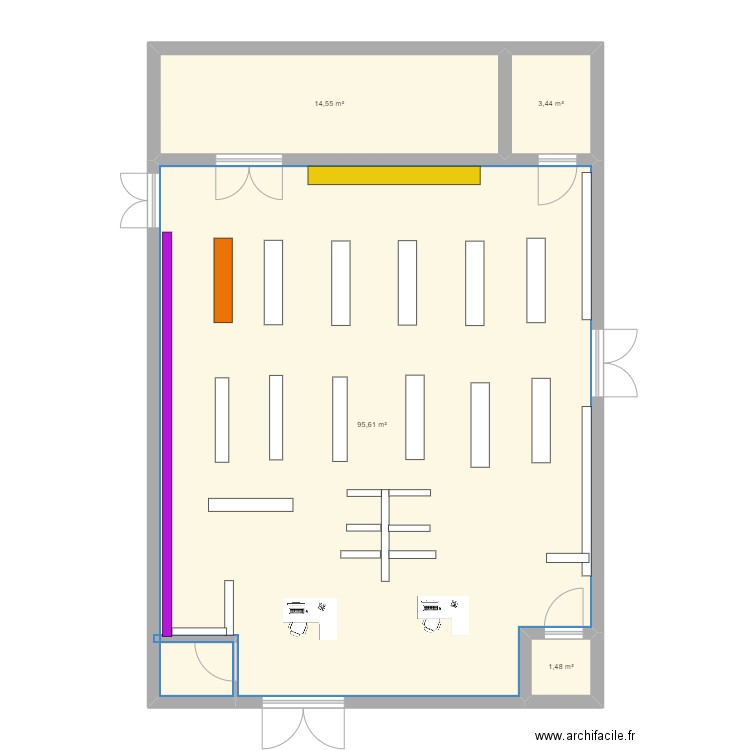 Plan magasin montauban sapiac. Plan de 4 pièces et 115 m2