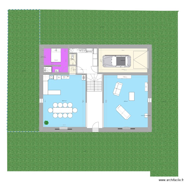 malaureille bis. Plan de 7 pièces et 132 m2