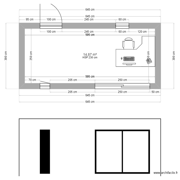 ABRI DE JARDIN V5. Plan de 1 pièce et 15 m2